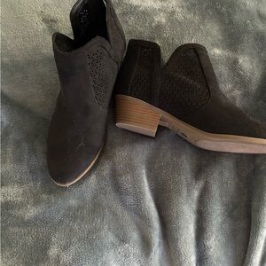 a.n.a Black Perforated Ankle Booties